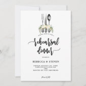 Dîner de répétition botanique rose invitation (Devant)