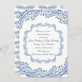 Dîner de répétition Branches bleues Invitation (Devant / Derrière)