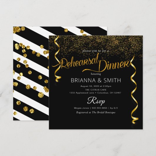 Dîner de répétition budgétaire Invitation (Devant / Derrière)