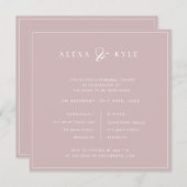 Dîner de répétition Carré rose vif Invitation (Devant / Derrière)