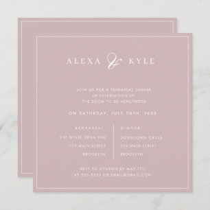 Dîner de répétition Carré rose vif Invitation