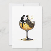 Dîner de répétition Champagne Couple Invitation (Dos)