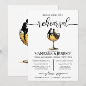 Dîner de répétition Champagne Couple Invitation (Devant / Derrière)
