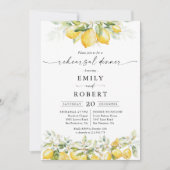 Dîner de répétition Citrus vert citron Invitation (Devant)