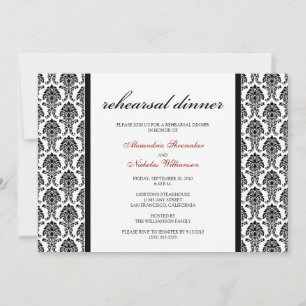 Dîner de répétition Damas de charme Invitation (no
