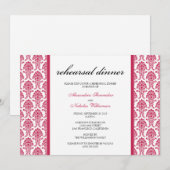 Dîner de répétition Damask de charme Invitation (f (Devant / Derrière)