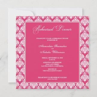 Dîner de répétition Damask stupéfiant Invitation (