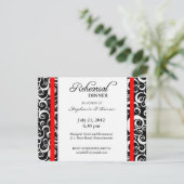 Dîner de répétition Damask Swirl Carte en rouge (Debout devant)