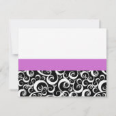 Dîner de répétition Damask Swirl Carte en violet (Dos)
