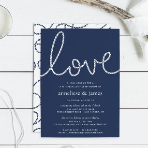 Dîner de répétition d'amour noué Invitation