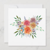 Dîner de répétition d'aquarelle florale Invitation (Dos)