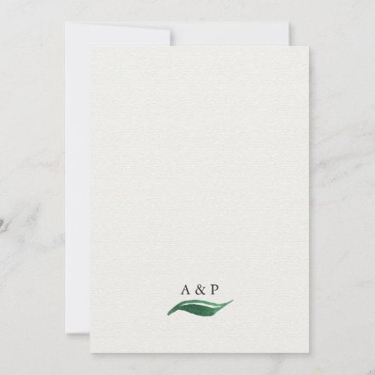 Dîner de répétition d'aquarelle verte Invitations (Dos)