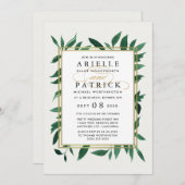 Dîner de répétition d'aquarelle verte Invitations (Devant / Derrière)