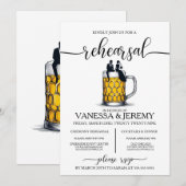 Dîner de répétition de bière Couple Invitation (Devant / Derrière)