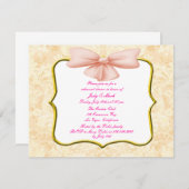 Dîner de répétition de Bow rose Invitation (Devant / Derrière)