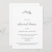Dîner de répétition de branche grise invitations (Devant / Derrière)