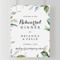 Dîner de répétition de calligraphie verte Affiche