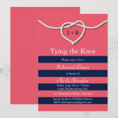 Dîner de répétition de corail du noeud Invitation (Devant / Derrière)