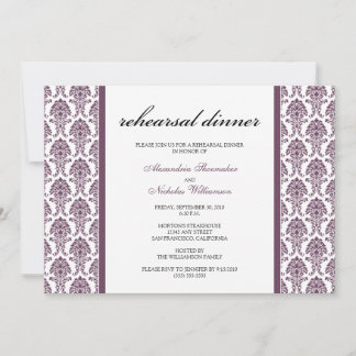 Dîner de répétition de Damas de charme Invitation 