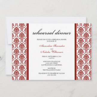 Dîner de répétition de Damas de charme Invitation 