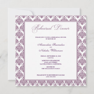 Dîner de répétition de Damas étonnant Invitation (