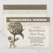 dîner de répétition de dessin de fleur invitation (Devant / Derrière)