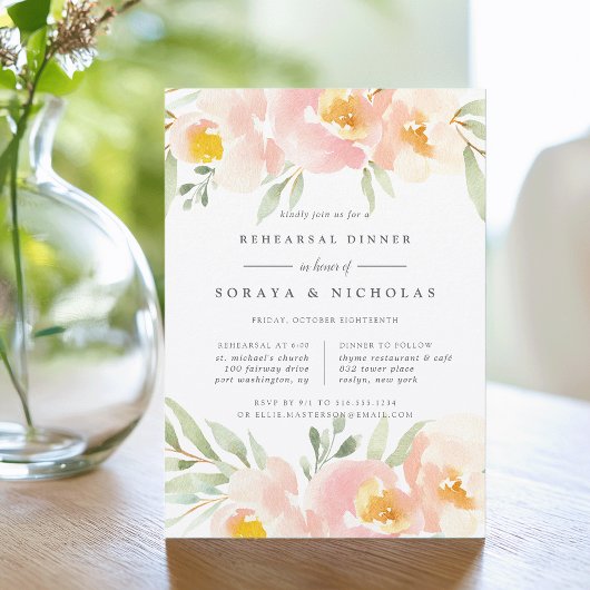 Dîner de répétition de fleurs Airy Invitation