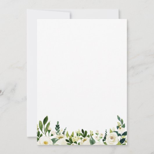 Dîner de répétition de fleurs blanches Invitations (Dos)