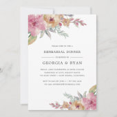 Dîner de répétition de fleurs peintes Invitation (Devant)