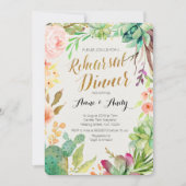 Dîner de répétition de l'aquarelle invitation Boho (Devant)