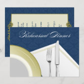 Dîner de répétition de l'endroit Invitation (marin (Devant / Derrière)