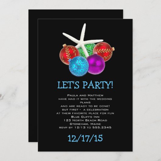 Dîner de répétition de Noël tropical Invitation (Devant / Derrière)