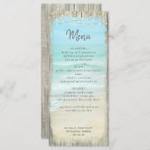 Dîner de répétition de plage Menu Rustique Mariage (Devant / Derrière)