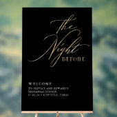 Dîner de répétition de script Bienvenue noir et or (Neutre)