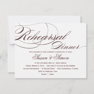Dîner de répétition de script élégant Invitation 4