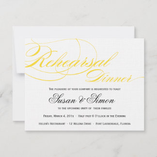 Dîner de répétition de script élégant Invitation J