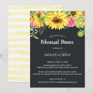 Dîner de répétition de tournesol Invitation