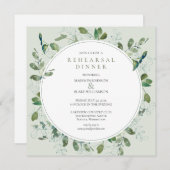 Dîner de répétition de verdure chic Invitation (Devant / Derrière)