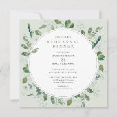 Dîner de répétition de verdure chic Invitation (Devant)
