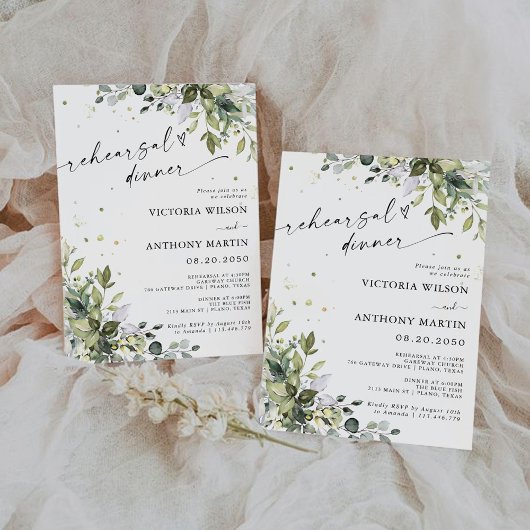 Dîner de répétition de verdure Invitation