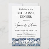 Dîner de répétition Delft Blue Tulip Invitation (Devant)