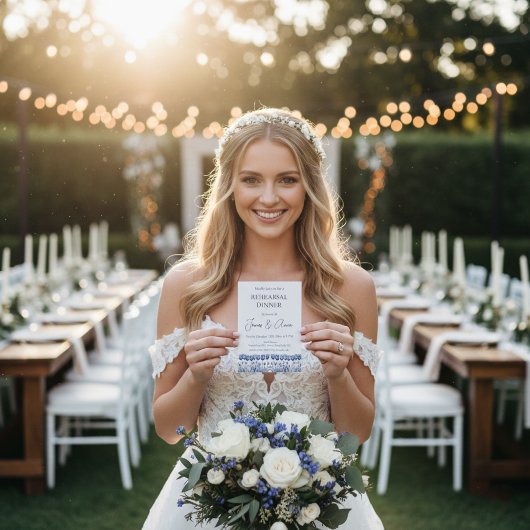 Dîner de répétition Delft Blue Tulip Invitation