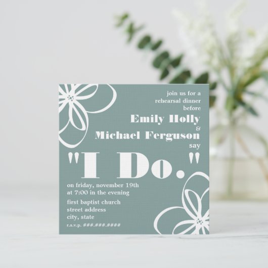 Dîner de répétition des fleurs blanches Invitation (Debout devant)