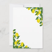 Dîner de répétition d'été citron Invitation (Dos)