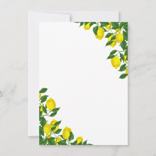 Dîner de répétition d'été citron Invitation (Dos)