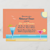 Dîner de répétition d'été Orange Invitation (Devant / Derrière)