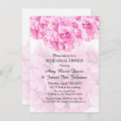 Dîner de répétition d'hydrangea rose invitations h (Devant / Derrière)