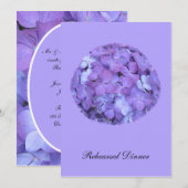 Dîner de répétition d'Hydrangea violet Invitation (Devant / Derrière)