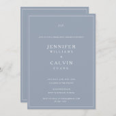 Dîner de répétition Dove Blue Monogram Invitation (Devant / Derrière)