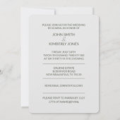 Dîner de répétition du Mariage de cygne Invitation (Dos)